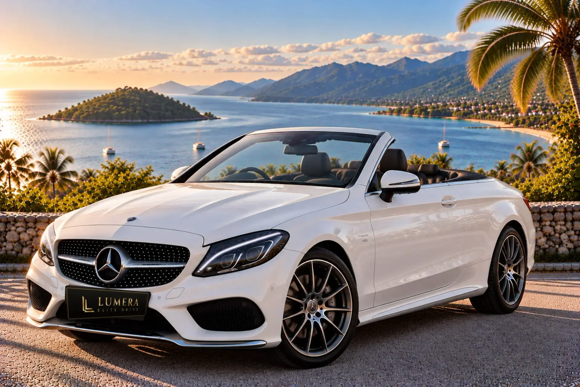 Mercedes-Benz C300 Cabriolet, белая