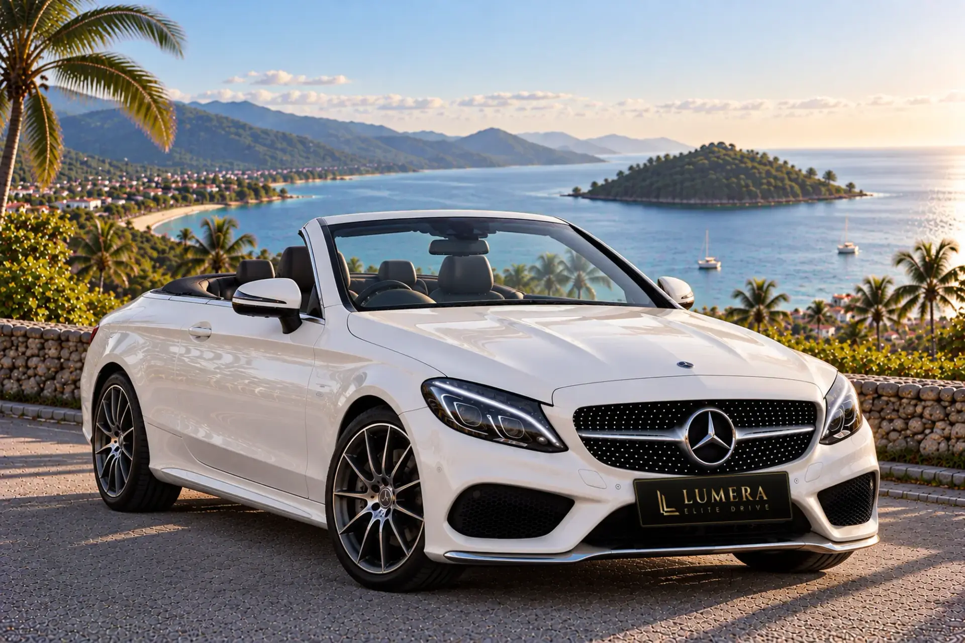 Mercedes-Benz C300 Cabriolet, белая