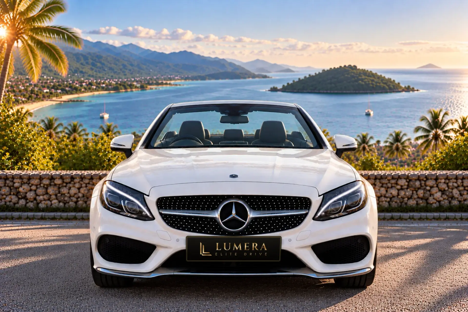 Mercedes-Benz C300 Cabriolet, белая